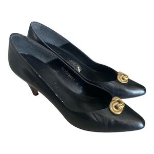 Caressa Black Leather Heels Size 6 M (Vintage from the 80’s)